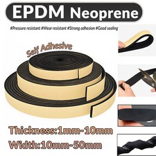 Neoprene Self Adhesive Backed Foam Sponge Strip Roll Sheet Tape Sticky Seal EPDM