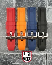 23mm LUMINOX Genuine Rubber Strap Diver Watch Band EVO Navy Seal Brush 4 Colors