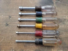 Vtg Craftsman Color Coded Nut Driver Set 3/16" to 7/16” USA 41971-41977 - "V"