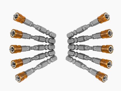 10Pcs 1/4'' Magnetic Hex Shank Anti-slip PH2 Phillips Screwdriver Drill Bits Set