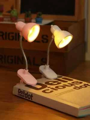 LED Clip-On Book Reading Light – Mini Adjustable Lamp with Battery