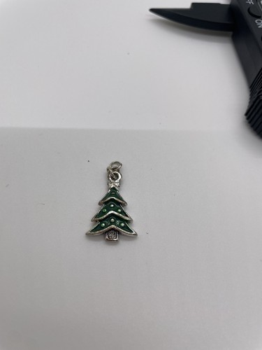 Christmas Tree Charm Pendant Silver Tone - Picture 6 of 8
