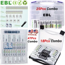 Rechargeable 1.2V 9V AAA AA C D NiMH Batteries Converter Charger Combio Set Lot