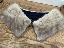Vintage GENUINE Fur Blond Tan / Brown Peter Pan Fur Collar Fancy Warm