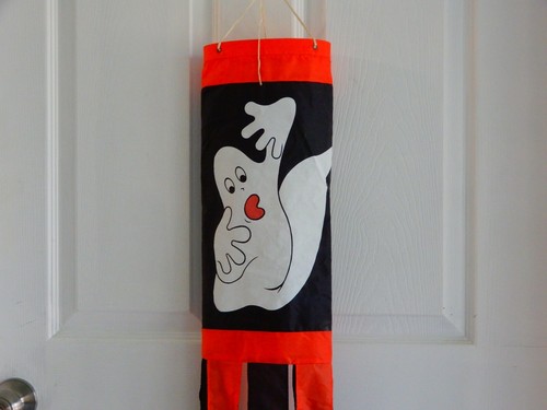Halloween Windsocke Geist Flagge Hängedeko rot, weiß & schwarz - Bild 2 von 4