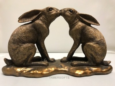 The Leonardo Collection Kunstharz Reflections Sitzender Hase, Bronzefarben, 8 X 5 X 15 Cm