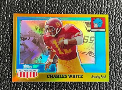  CHARLES WHITE 2005 TOPPS ALL-AMERICAN GOLD REFRACTOR #'d /55! USC HEISMAN!