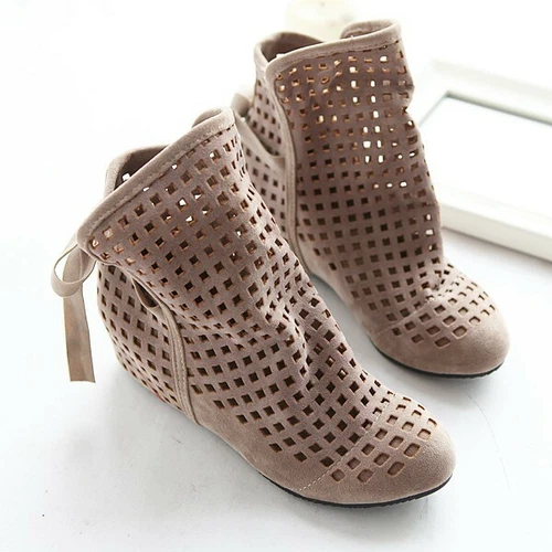 Sommer Damen Flache Stiefeletten Casual Ankle Sandalen Stiefel Versteckte Absatz - Bild 4 von 20