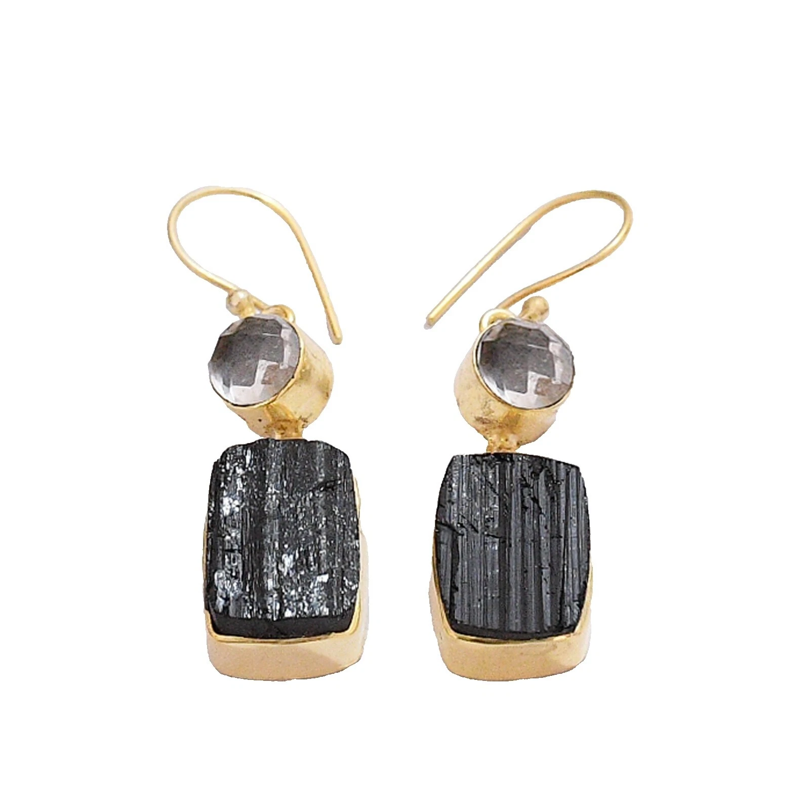 Pendientes de moda de cuarzo Negro
