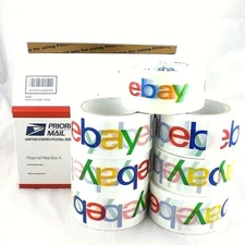 Lot of 7 Rolls Official eBay Logo Branded BOPP 2 inch Shipping Packing Tape NEW