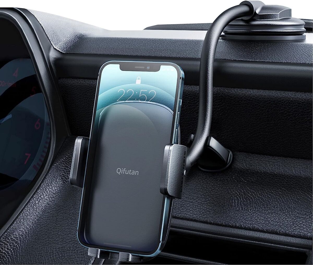 Cell Phone Holder for Car Phone Mount Long Arm Dashboard Windshield Car Phone Holder Strong Suction Anti-Shake Stabilizer Phone Car Holder Compatible