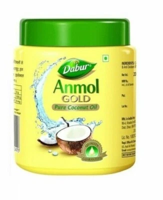 UK Stock Dabur Anmol Gold Pure Coconut Oil 500ml For Dryness & Dullness