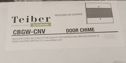 Door Chime Teiber / Craftmade CBGW-CNV. White. New in box. Free Shipping - Picture 5 of 7