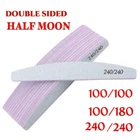 Nail Files 100/180/240 Grit Half Moon Emery Board Buffer File Diamond Curve Set