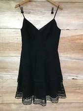 Forever New Black Isabel Tiered Lace Mini Dress