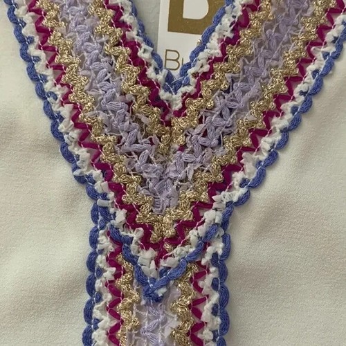 Nuevo con etiquetas Top Buckley K Marfil Manga Corta/Media Borde Crochet Para Mujer XS - Imagen 2 de 5