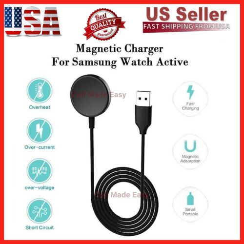 Wireless Magnetic Charger Dock For Samsung Galaxy Watch 4/3/R500/R820/Active 1/2 - Picture 1 of 12