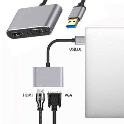 Dock station USB3.0 to VGA HDMI Adapter usb hub video Transmitter USB Splitter