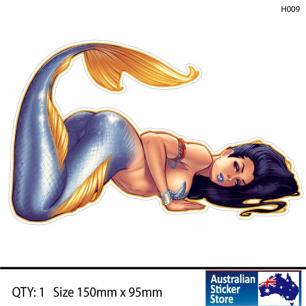 MEGA STICKER STORE SEXY MERMAID GIRL STICKER CAR , LAPTOP, WINDOW , SKATEBOARD