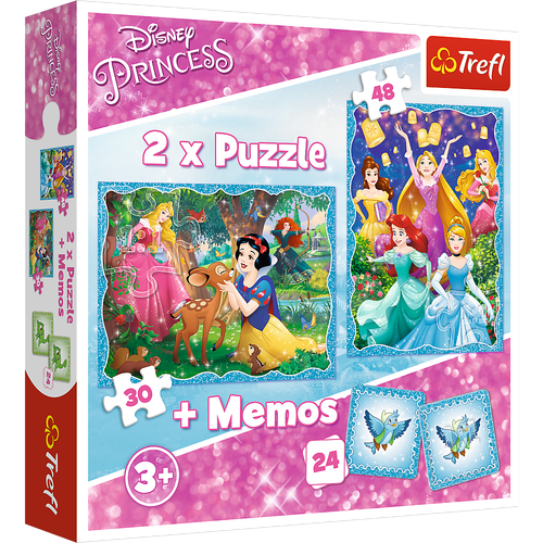 Rompecabezas Trefl Niños 2 en 1 30 + 48 piezas y memorandos juego princesa de Disney NUEVO - Imagen 2 de 6