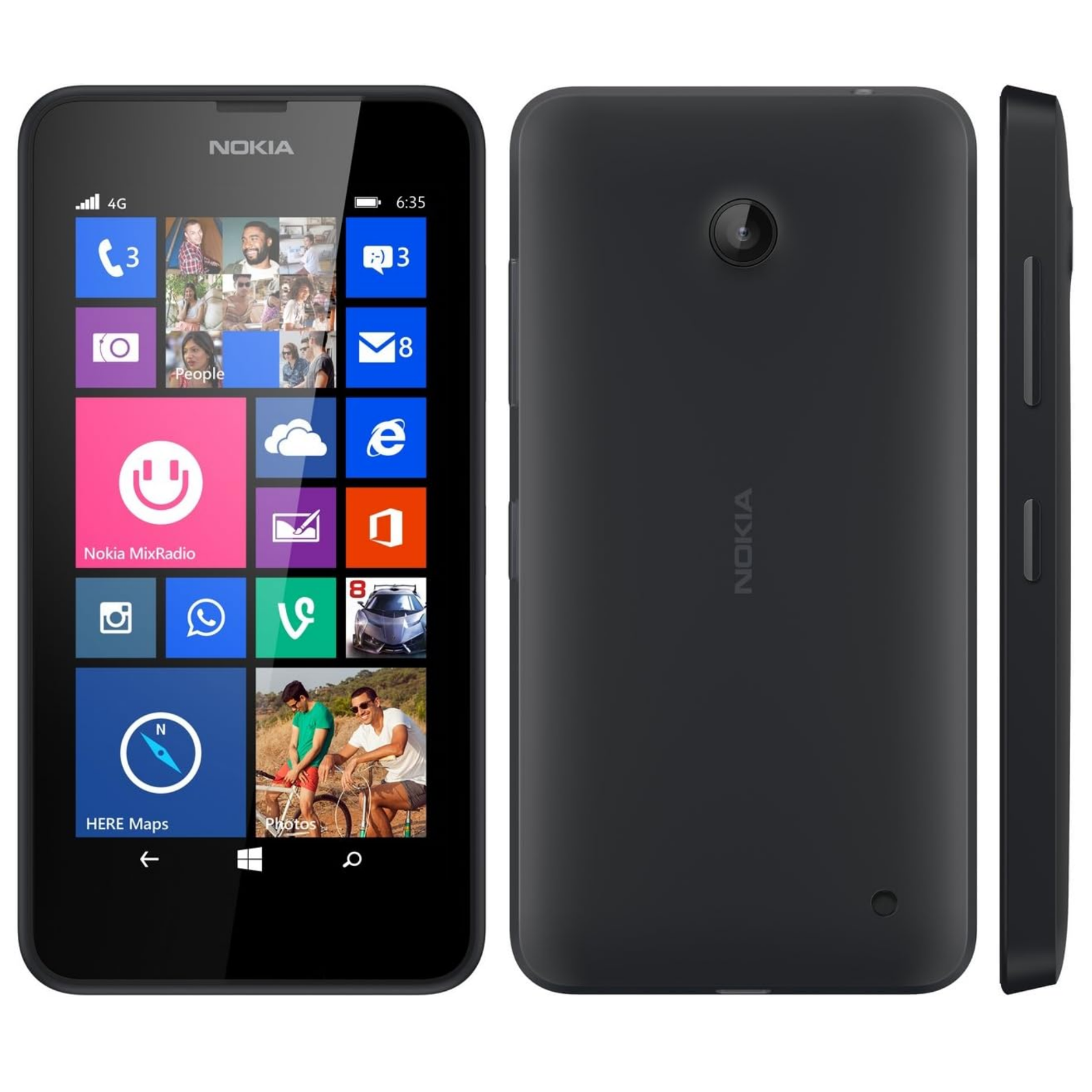 Nokia Lumia 635 Unlocked Smartphone Black 4G LTE Windows Phone 8GB