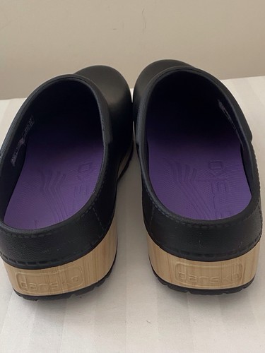 Dansko Kane Mules Clogs Shoes Womens Size 6.5-7 US 37 EU Black Rubber Comfort - Picture 6 of 8