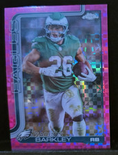 2025 Topps Chrome, Saquon Barclay, Pink X-Fractor, Philadelphia Eagles, #248