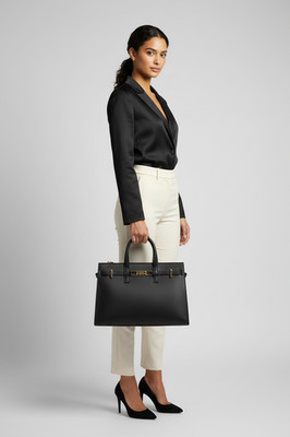 Marc Ellis Damentasche Echtleder schwarz - Hand- und Umhängetasche - elegant 38x24x12