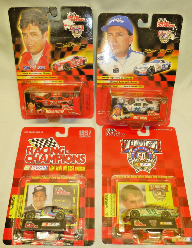 4 LOT Racing Champions Die-Cast cars#21Waltrip(2)#11Bodine cars#00Buckshot Jones
