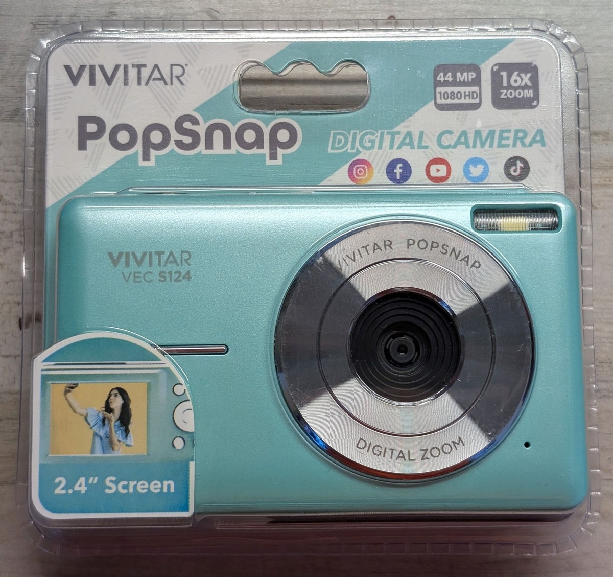 Vivitar PopSnap VEC S124 44MP 1080HD Digital Camera 16x Zoom 2.4