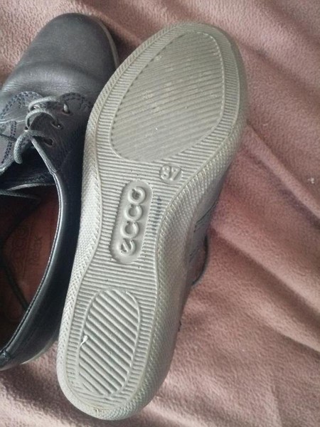 Women Ecco Heels Black Leather 37 #3RFJ