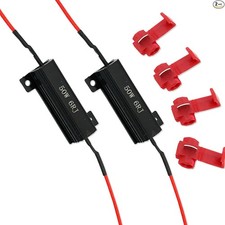 2 PCS 50W 6Ohm Load Resistor for Fix LED Bulb Fast Hyper Flash Tu Color: Black