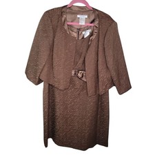 Plaza South Collection 2 piece Brown Textured dress size 20WP