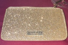 New JIMMY CHOO Parfums MINI Gold Sparkling Glitter Coin Purse Credit Card Pouch