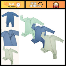 Bamboo Rayon Baby Pajamas Zip Rompers for Boys  Girls, 0-18 Months, Soft  Cozy