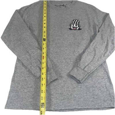 TigerBelly Long Sleeve T Shirt Gray Graphic Tee Adult Small E202