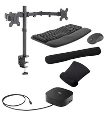 HP USB-C G5 Dock 100W, Three 4K Displays, Wireless Keyboard/Mouse & Wrist Pad