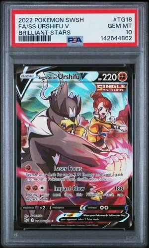PSA 10 Urshifu V FA/SS Brilliant Stars TG18/TG30 GEM MINT Graded Pokemon Card