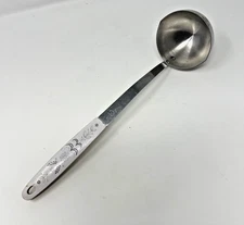 Flint Stainless Steel Ladle USA Vintage Woodland Floral Handle Kitchen Utensil