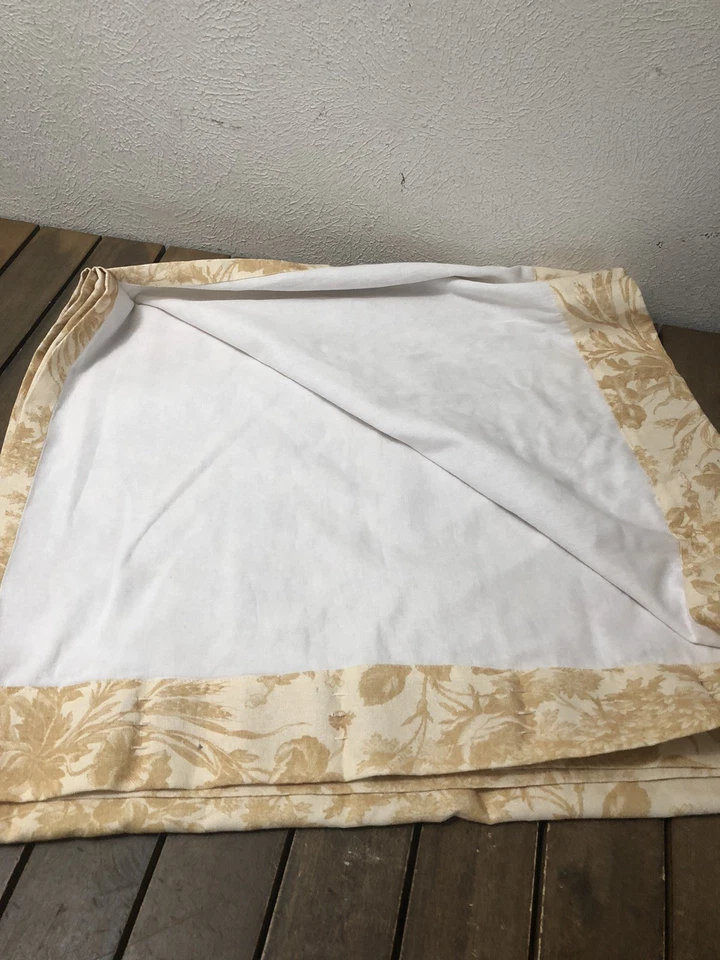 1 cortina apagada Pottery Barn Sorrel Toile 50x84" cortina dorada forrada de algodón usada en excelente estado Foto 4 de 4