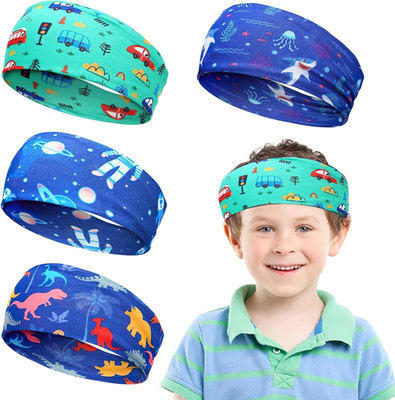 Stirnband Kinder 4 Stück Schweißband Stirn Stirnbänder Sport Jungen Atmungsaktiv