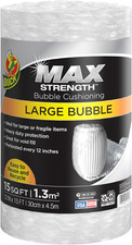 Max Strength Bubble Cushioning Wrap for Moving  Shipping, 15 FT, Large Bubble P