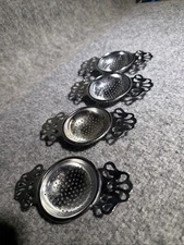 Set Of 4 Vintage Mid Century Modern Silver Plated Tea Strainer Made In Japan