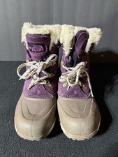 The North Face McMurdo Fur Lined Sherpa Waterproof Boots Girls Size 6-Purple
