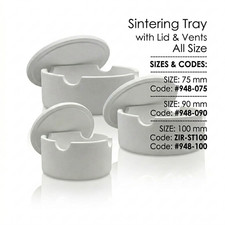 BesQual Zirconia Sintering Round Tray with lid  vent, 75-90-100mm, 1,700 C max