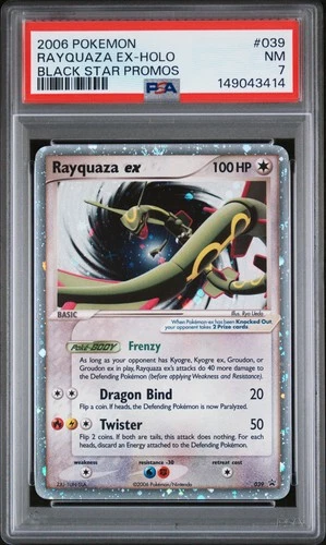 2006 POKEMON BLACK STAR PROMOS #039 RAYQUAZA EX-HOLO PSA 7