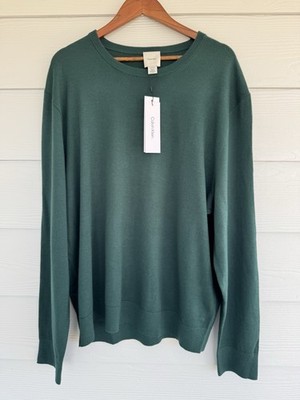 Calvin Klein Men s Extra-Fine Merino Wool Blend Green Sweater   Green   XXL NWT
