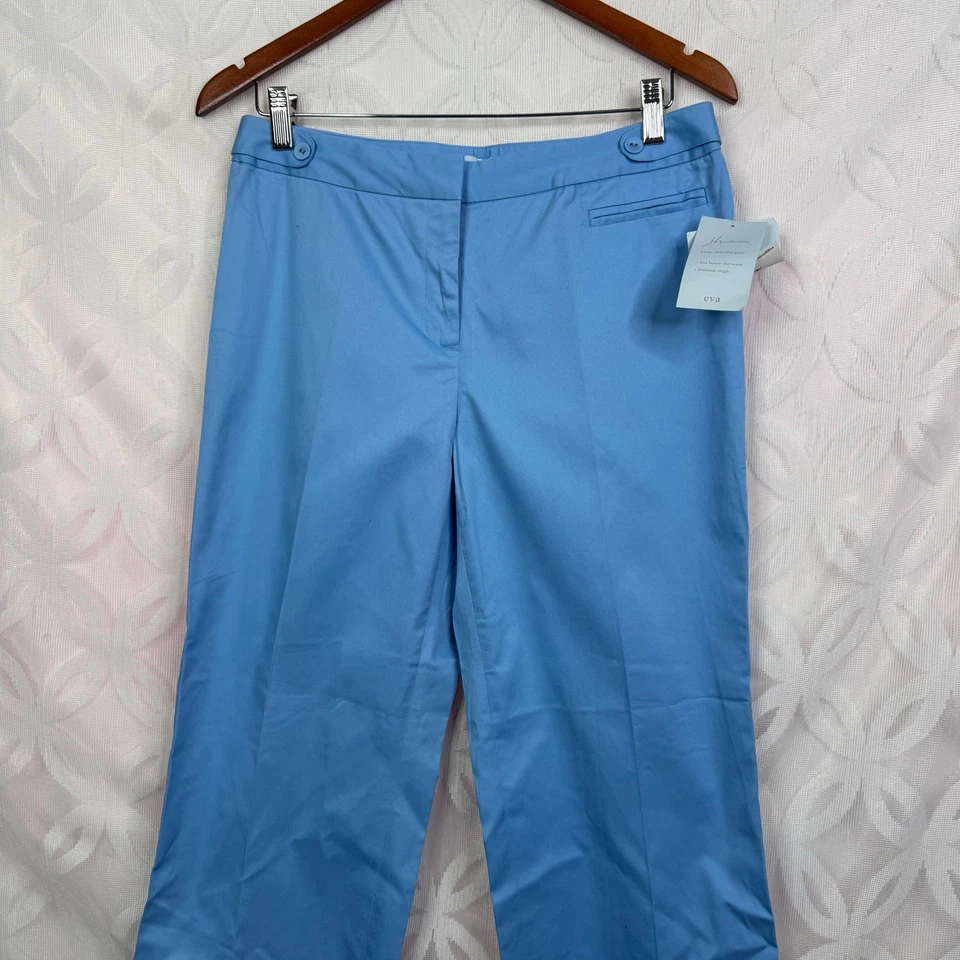 Pantalones al tobillo JH Collectibles Petite EVA elásticos azul cielo talla 10 nuevos con etiquetas  Foto 4 de 4