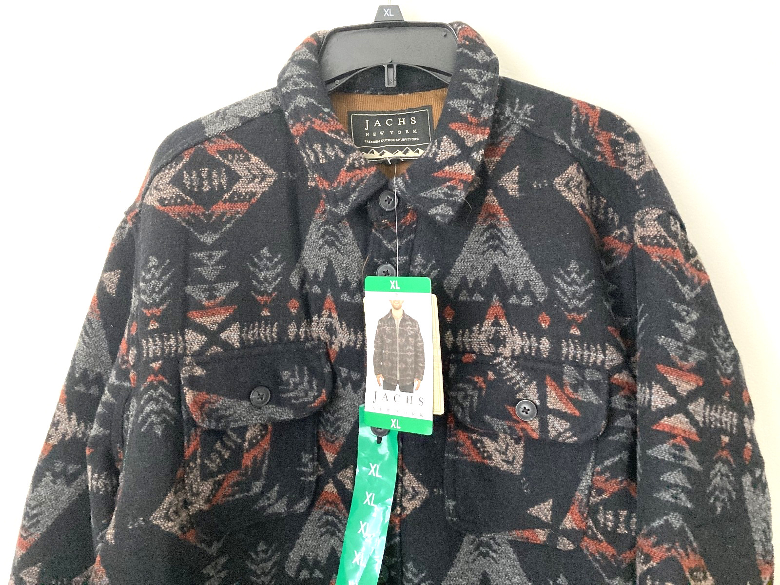 NWT JACHS NEW YORK WOOL BLEND LINED BUTTONS POCKETS JACKET XL