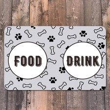 Personalization Dog Cat Food Mat PU Material Dog Bowl Mat Custom Name Dog Mat...